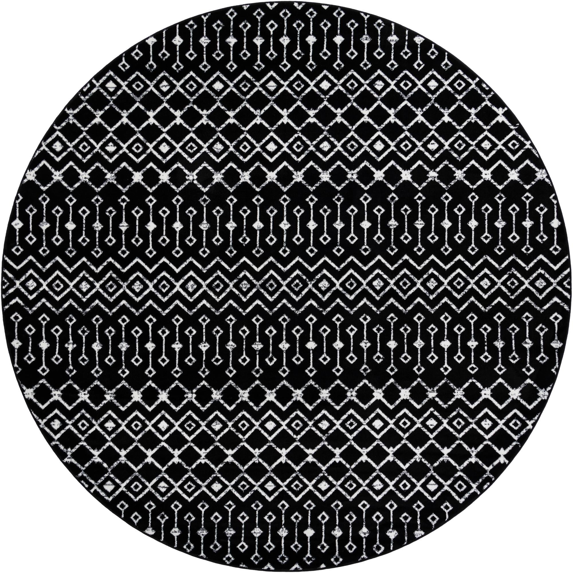 Marrakech Lattice Collection Area Rug - Medina (Black)