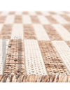 Patio Stripe Harmony Collection Area Rug - Cabana (Taupe) Square Taupe  lifestyle 3