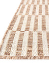 Patio Stripe Harmony Collection Area Rug - Cabana (Taupe) Square Taupe  lifestyle 5