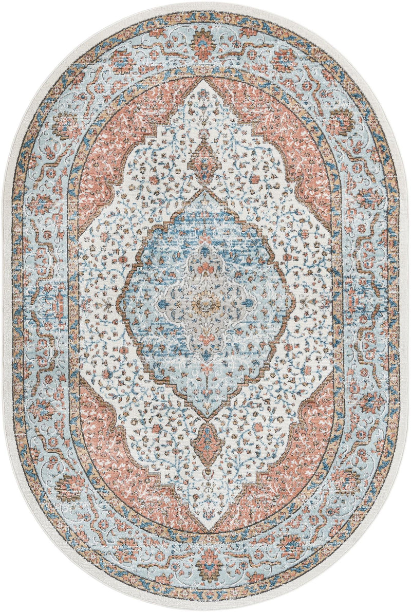 Mykonos Manor Collection Area Rug - Delos Oval Ivory  lifestyle 29