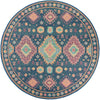 Coastal Terrace Collection Area Rug -  Dunes Round Navy Blue  lifestyle 20