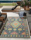 Coastal Terrace Collection Area Rug -  Dunes Rectangle Navy Blue  lifestyle 2