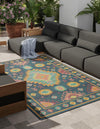 Coastal Terrace Collection Area Rug -  Dunes Rectangle Navy Blue  lifestyle 3