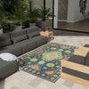 Coastal Terrace Collection Area Rug -  Dunes Rectangle Navy Blue  lifestyle 18