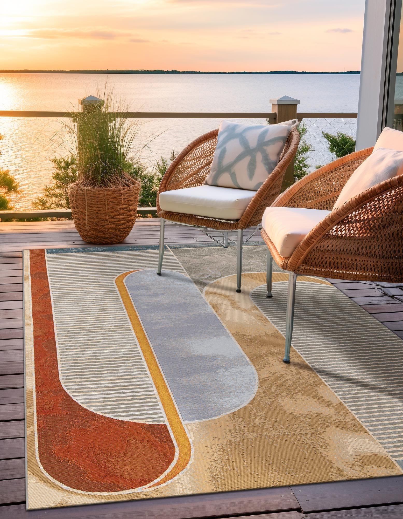 Urban Terrace Collection Area Rug -  Deck