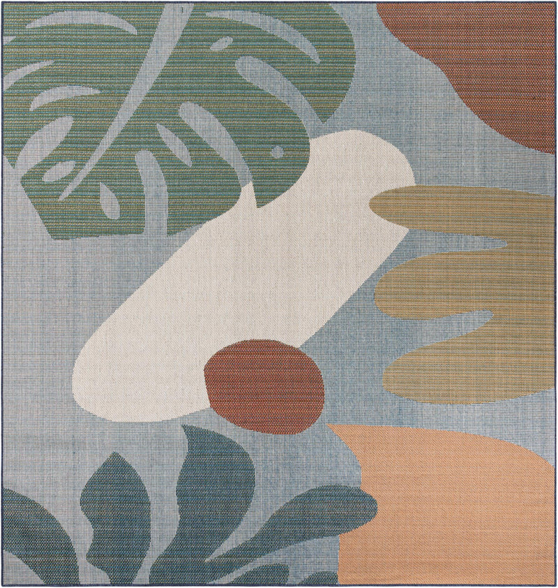 Coastal Terrace Collection Area Rug -  Boardwalk Square Blue  lifestyle 18