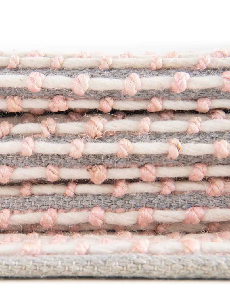 Coastal Haven Striped Jute Collection Area Rug - Marina Rectangle Pink and Gray  lifestyle 28