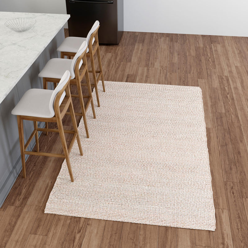 Coastal Haven Striped Jute Collection Area Rug - Marina Rectangle Pink and Gray  lifestyle 30