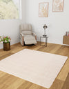 Coastal Haven Striped Jute Collection Area Rug - Marina Square Pink and Gray  lifestyle 42