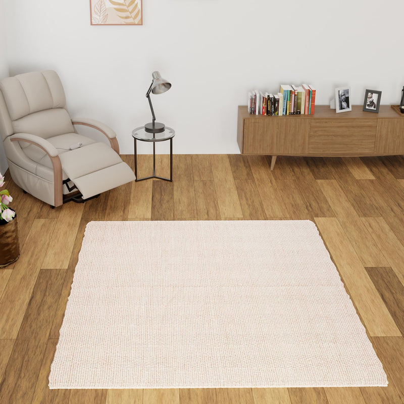 Coastal Haven Striped Jute Collection Area Rug - Marina Square Pink and Gray  lifestyle 62