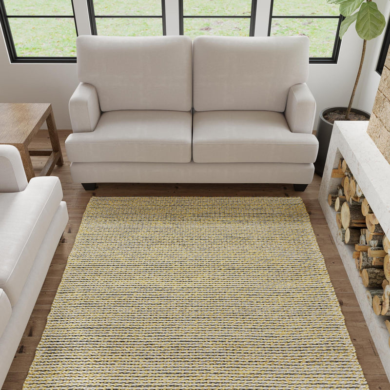 Coastal Haven Striped Jute Collection Area Rug - Marina Rectangle Yellow and Navy  lifestyle 33