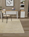 Coastal Haven Striped Jute Collection Area Rug - Marina Square Yellow and Navy  lifestyle 45