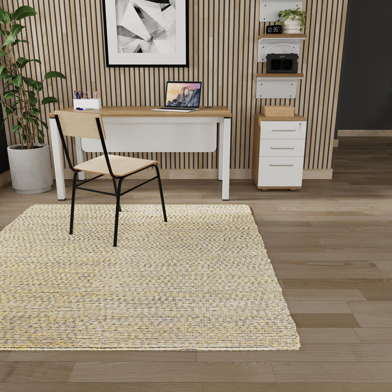 Coastal Haven Striped Jute Collection Area Rug - Marina Square Yellow and Navy  lifestyle 84