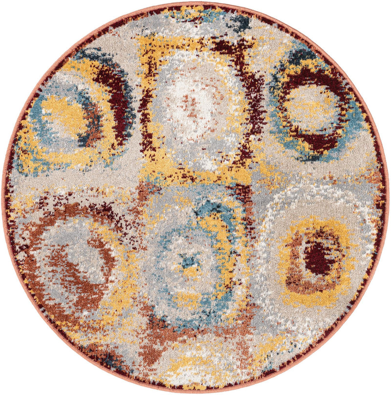 Aegean Elegance Washables Collection Area Rug -  Rhodes Round Multi  lifestyle 21