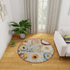 Aegean Elegance Washables Collection Area Rug -  Rhodes Round Multi  lifestyle 72