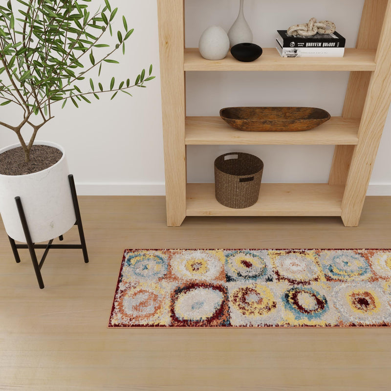 Aegean Elegance Washables Collection Area Rug -  Rhodes Runner Multi  lifestyle 75