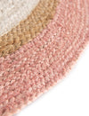 Woven Seaside Jute Collection Area Rug - Nantucket Round Pink White Natural  lifestyle 54