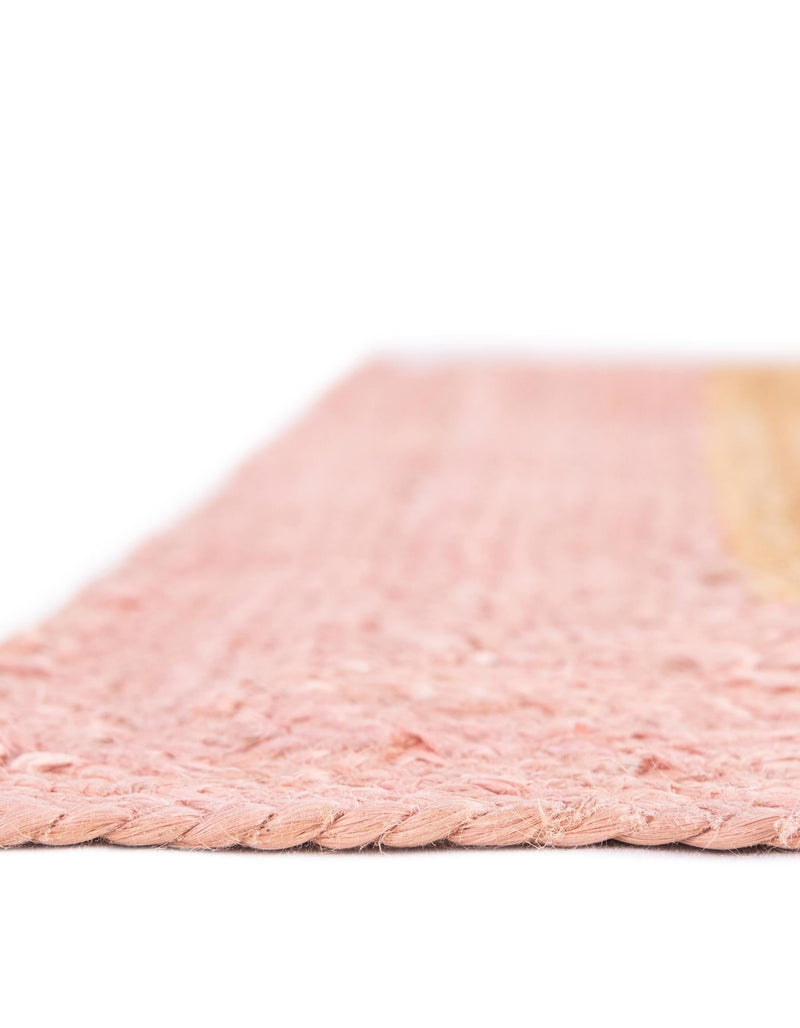 Woven Seaside Jute Collection Area Rug - Nantucket Rectangle Pink White Natural  lifestyle 13