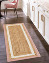 Woven Seaside Jute Collection Area Rug - Nantucket Runner Pink White Natural  lifestyle 35