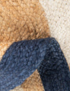 Woven Seaside Jute Collection Area Rug - Nantucket Round Navy Blue White Natural  lifestyle 55