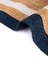 Woven Seaside Jute Collection Area Rug - Nantucket Rectangle Navy Blue White Natural  lifestyle 20