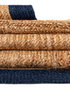 Woven Seaside Jute Collection Area Rug - Nantucket Rectangle Navy Blue White Natural  lifestyle 28