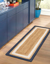 Woven Seaside Jute Collection Area Rug - Nantucket Runner Navy Blue White Natural  lifestyle 38