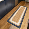 Woven Seaside Jute Collection Area Rug - Nantucket Runner Navy Blue White Natural  lifestyle 68