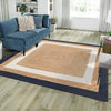 Woven Seaside Jute Collection Area Rug - Nantucket Square Navy Blue White Natural  lifestyle 65