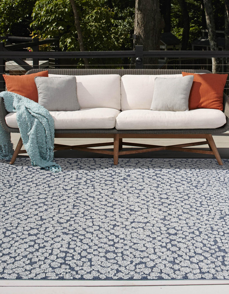 Savannah Escape Collection Area Rug - Mara Square Navy Blue  lifestyle 100