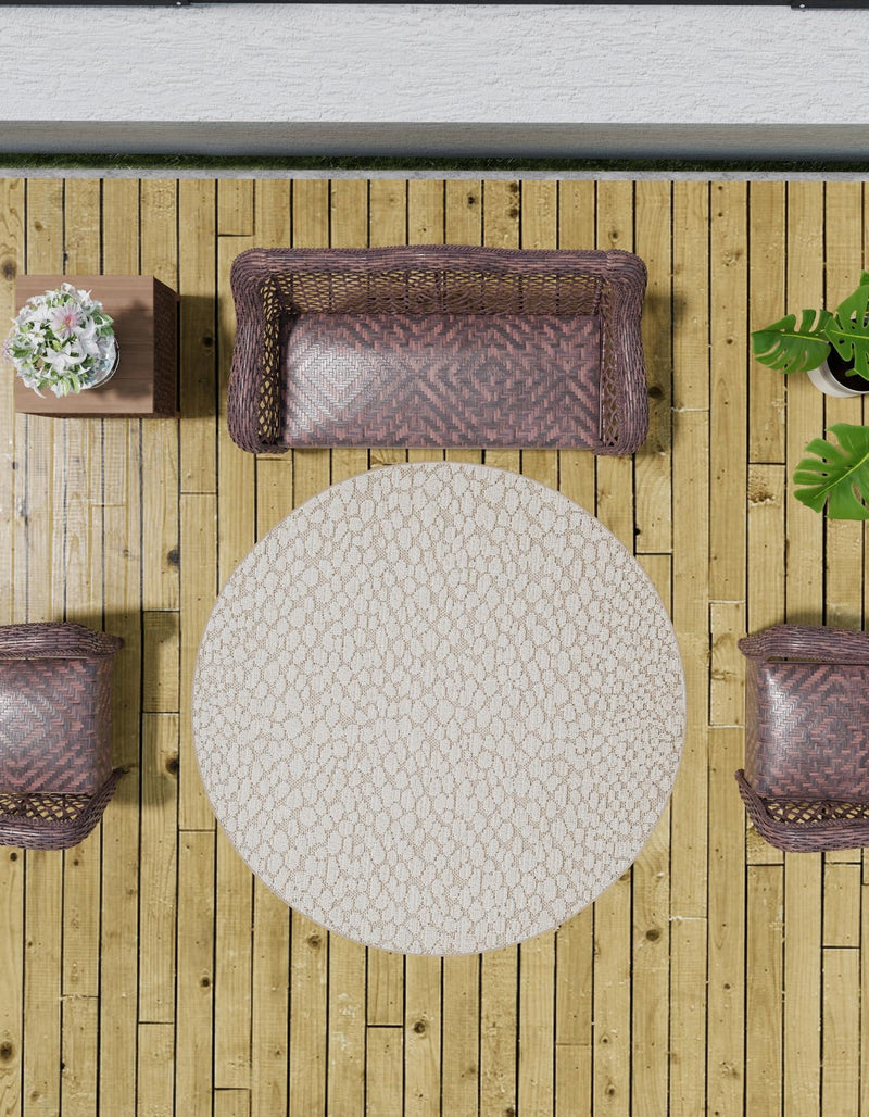 Savannah Escape Collection Area Rug - Mara Round Khaki  lifestyle 148