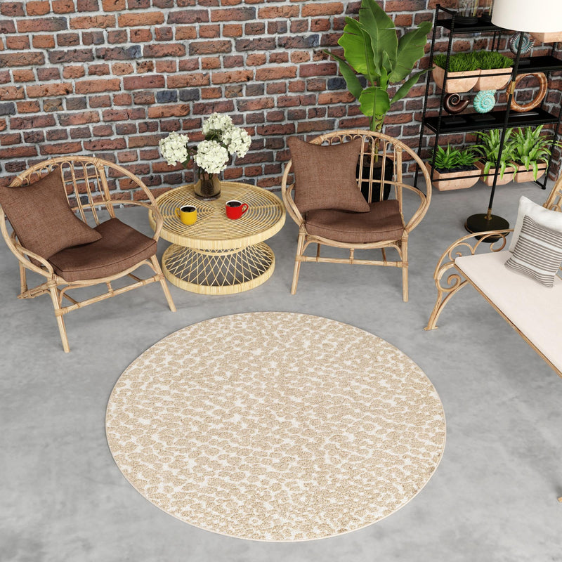 Savannah Escape Collection Area Rug - Mara Round Beige  lifestyle 160