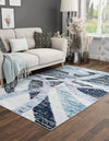 Santa Fe Trails Collection Area Rug -  Navajo Rectangle Gray and Ivory  lifestyle 3