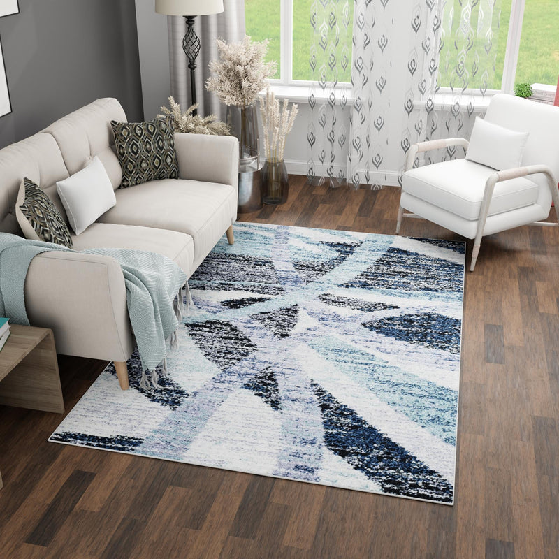 Santa Fe Trails Collection Area Rug -  Navajo Rectangle Gray and Ivory  lifestyle 15