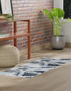 Santa Fe Trails Collection Area Rug -  Navajo Runner Gray and Ivory  lifestyle 26