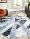 Santa Fe Trails Collection Area Rug -  Navajo Octagon Gray and Ivory  lifestyle 38