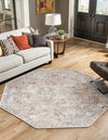 Cascade Range Collection Area Rug -  Baker Octagon Ivory  lifestyle 95