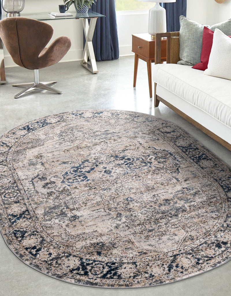 Cascade Range Collection Area Rug -  Baker Oval Gray  lifestyle 3