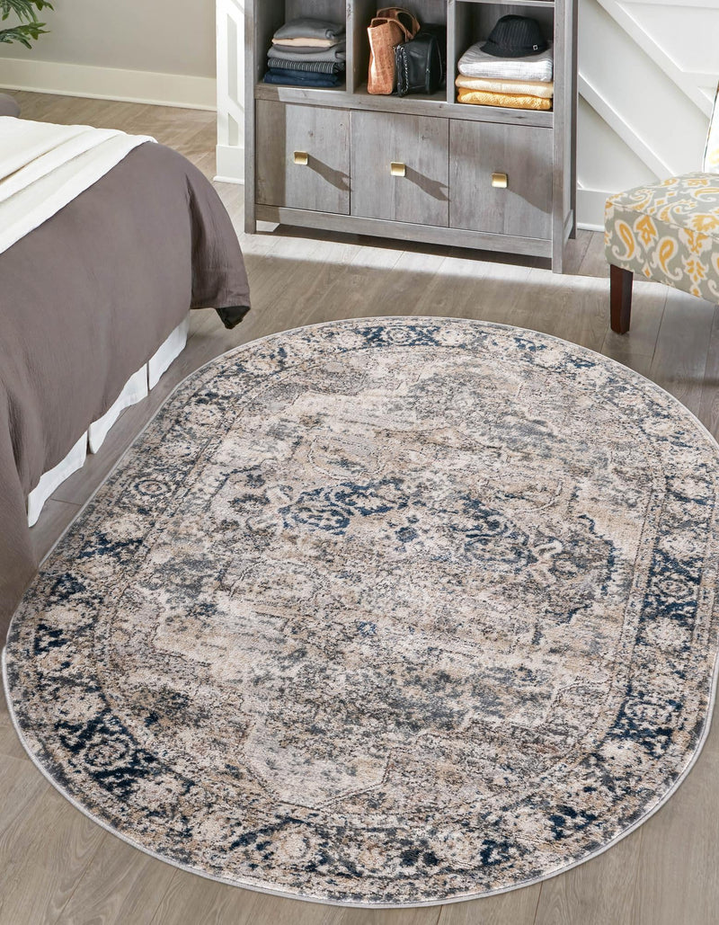 Cascade Range Collection Area Rug -  Baker Oval Gray  lifestyle 4