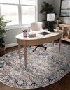 Cascade Range Collection Area Rug -  Baker Oval Gray  lifestyle 7