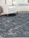 Cascade Range Collection Area Rug -  Helena Octagon Blue  lifestyle 6