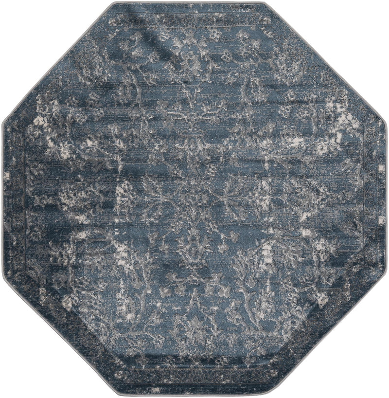 Cascade Range Collection Area Rug -  Helena Octagon Blue Main