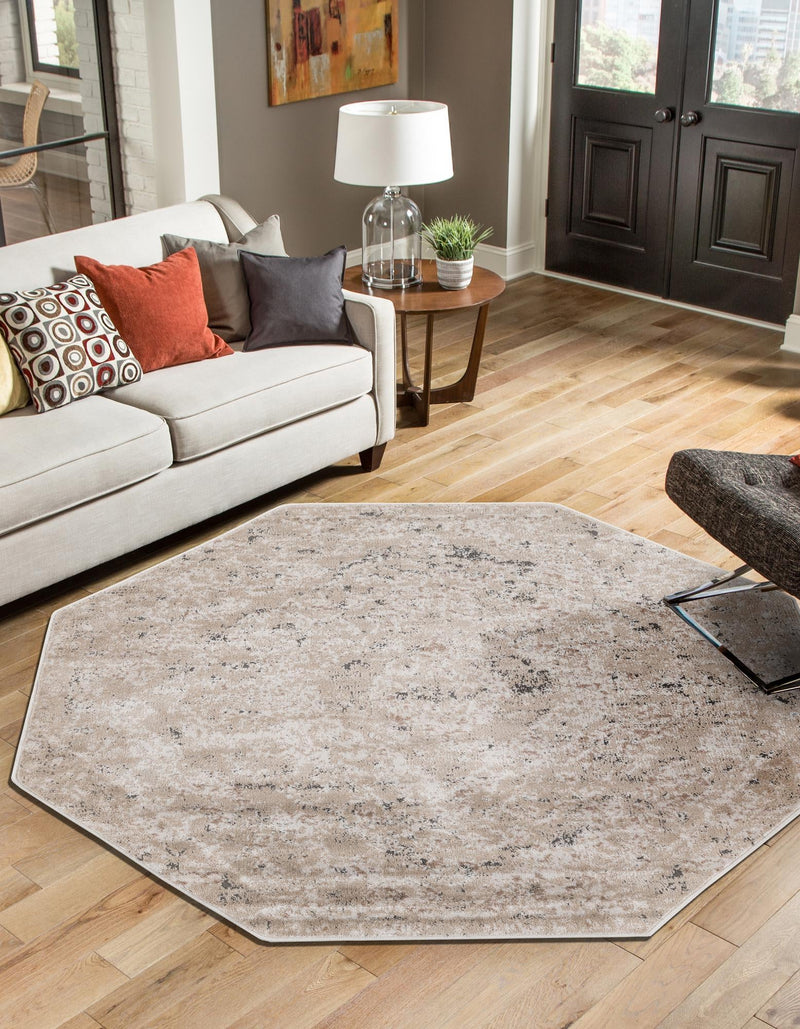 Cascade Range Collection Area Rug -  Jefferson Octagon Beige  lifestyle 0