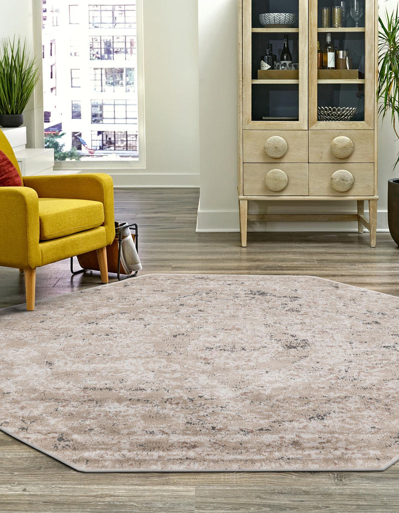 Cascade Range Collection Area Rug -  Jefferson Octagon Beige  lifestyle 3