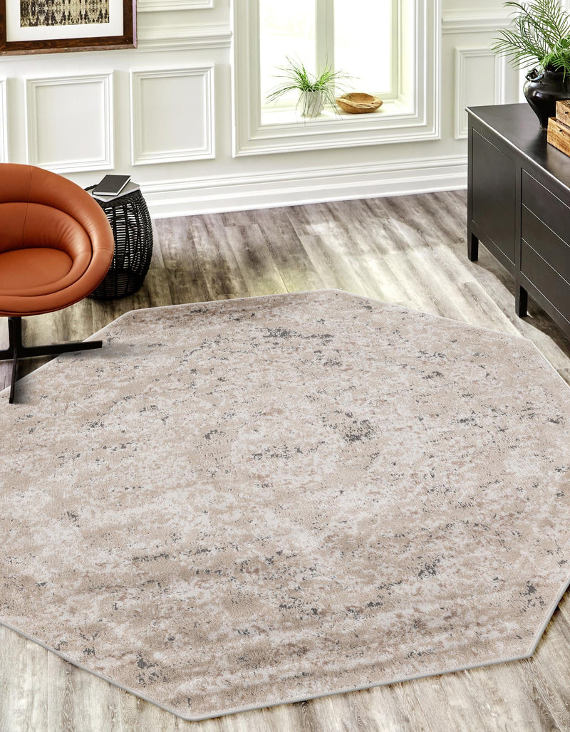 Cascade Range Collection Area Rug -  Jefferson Octagon Beige  lifestyle 4