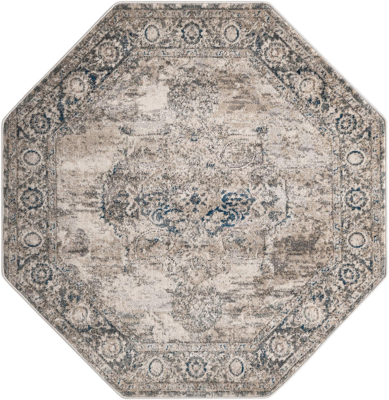 Cascade Range Collection Area Rug -  Baker Octagon Gray Main