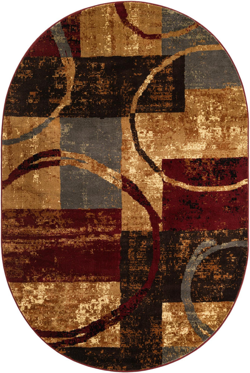 Bistro Lounge Collection Area Rug -  Ristretto Oval Multi  lifestyle 22