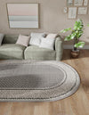 Soho Elegance Collection Area Rug -  Mercer (Gray) Oval Gray  lifestyle 32