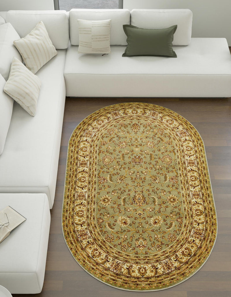 Jaipur Elegance Collection Area Rug -  Nahargarh (Green) Oval Green  lifestyle 31