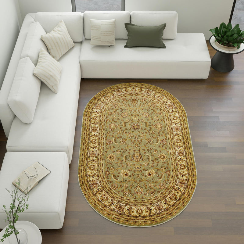 Jaipur Elegance Collection Area Rug -  Nahargarh (Green) Oval Green  lifestyle 78